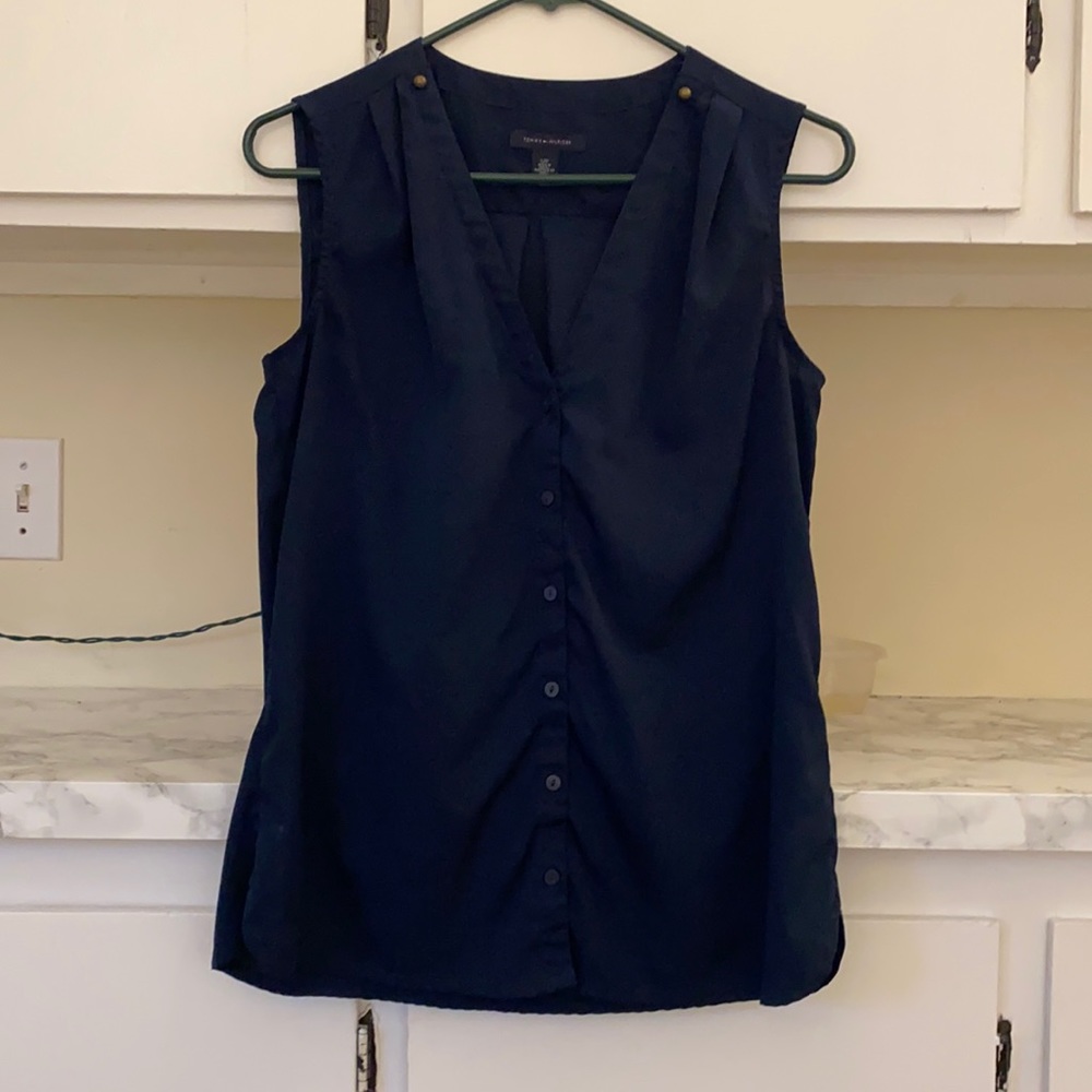 Tommy Hilfiger Navy Blue Sleeveless Blouse